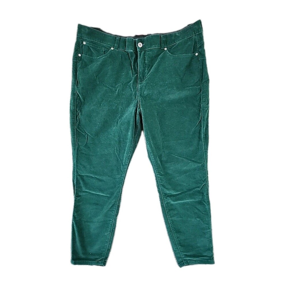 Torrid Bombshell Skinny Corduroy Pants Woman's Plus Size 24R Dark Green Stretch
